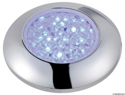 Vandtæt forkromet loftslampe, blå LED lys
